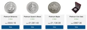 bullion by post platinum coins
