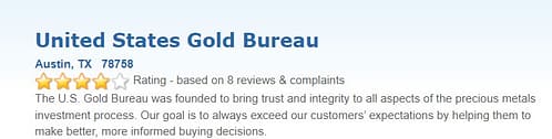 us gold bureau rating 2