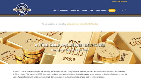 California Gold and Silver Exchange Homepage