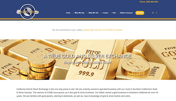 California Gold and Silver Exchange Homepage