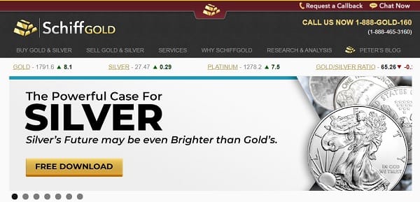 Schiff Gold website