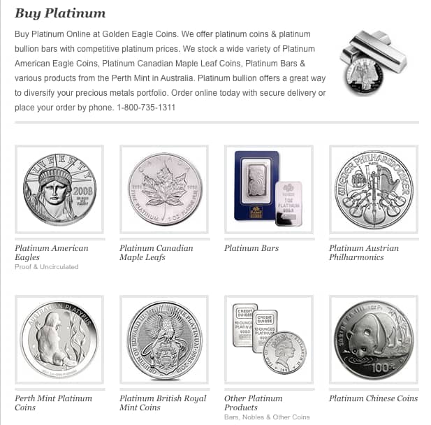 Golden Eagle Coins Platinum