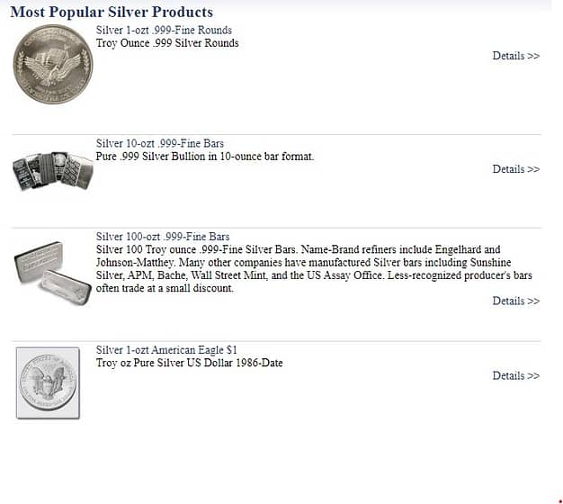 Silver Products