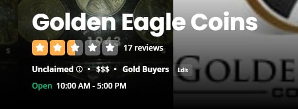 Golden Eagle Coins yelp 1