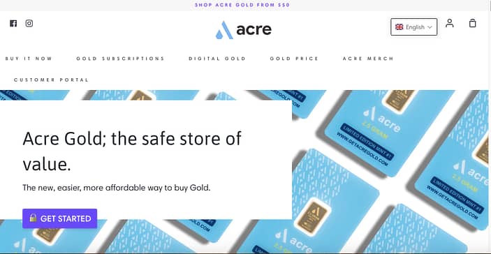 Acre Gold Webpage

