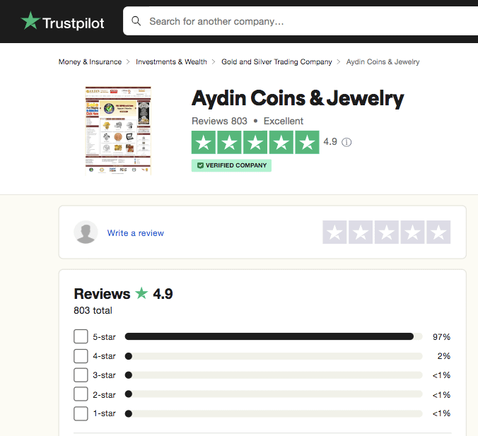 Aydin Coins and Jewelry Webpage
