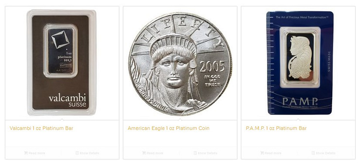 platinum coin and bars
