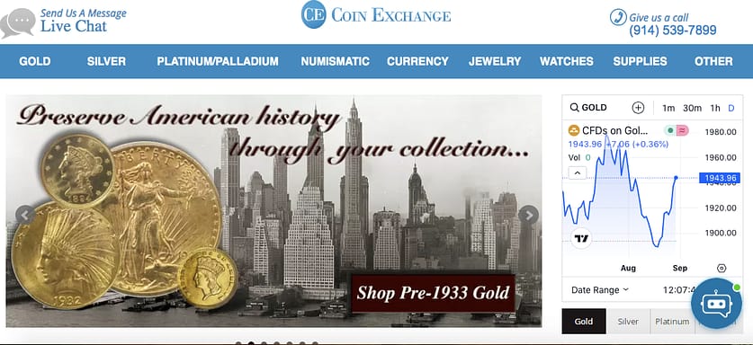 Coin Exchange NY-Webpage